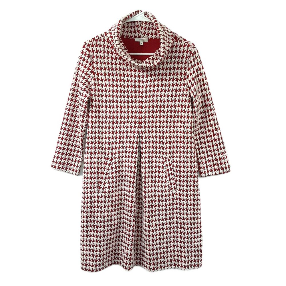 Tyler Boe Sweater Dress Size SMALL Pullover, Pockets Long Sleeve Cowl Neck Pleat